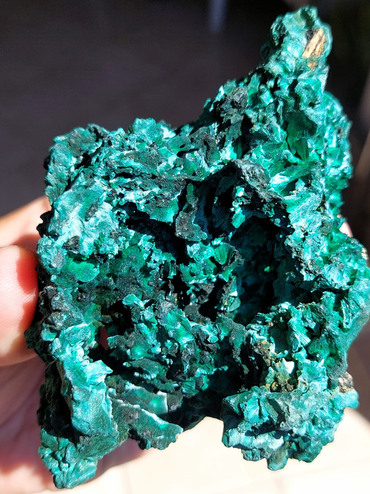 Malachite grezza fibrosa - 10,9 cm