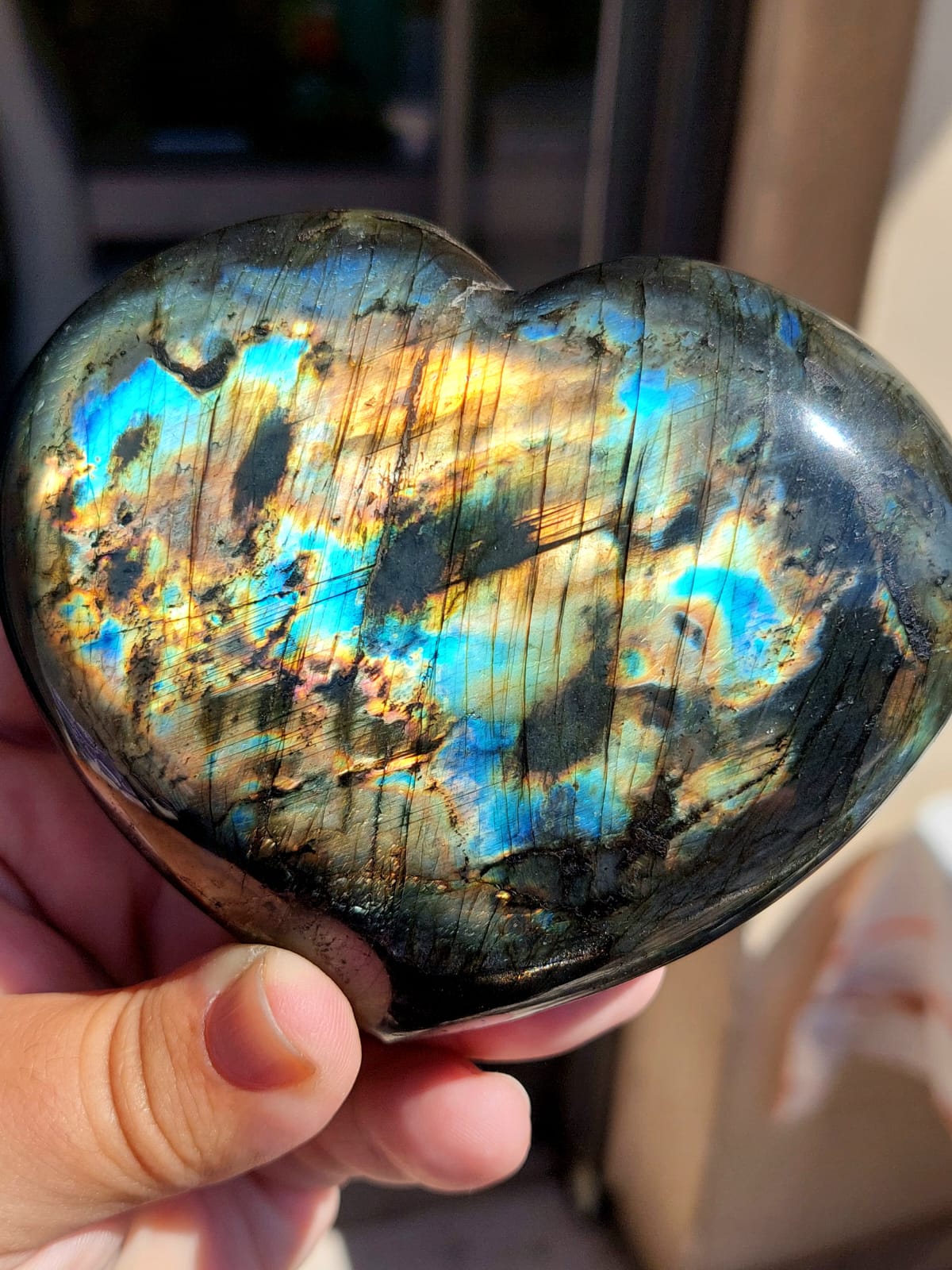 Labradorite cuore - 10,7 cm