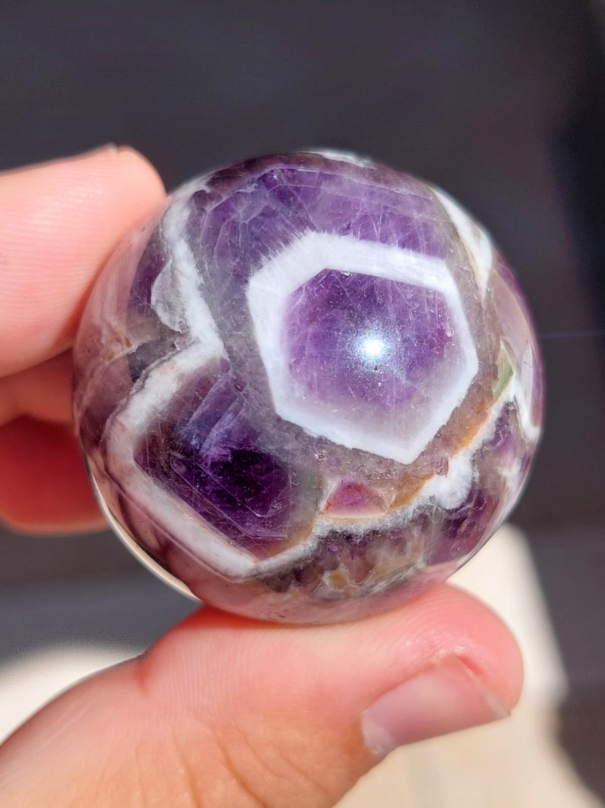Ametista Chevron mini sfera - 3,9 cm