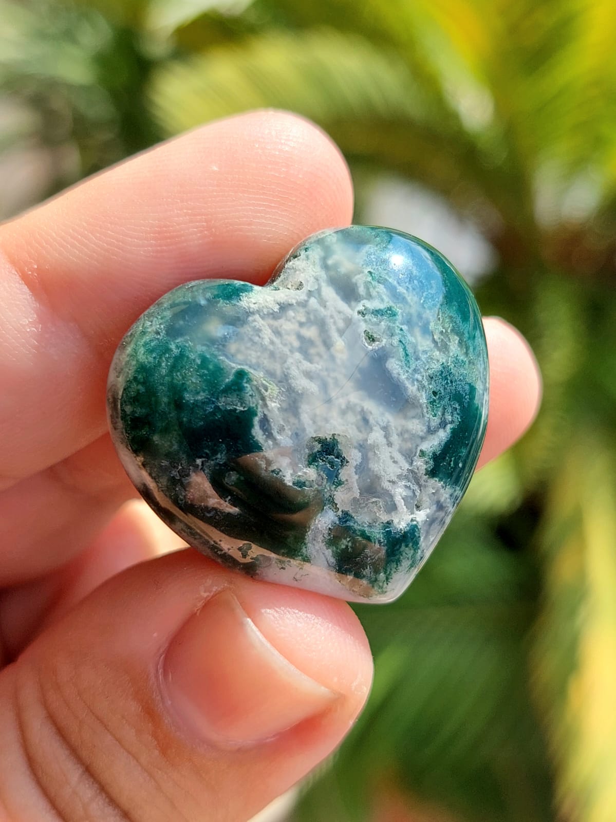 Agata Muschiata cuore - 2,9 cm - 1 Pz