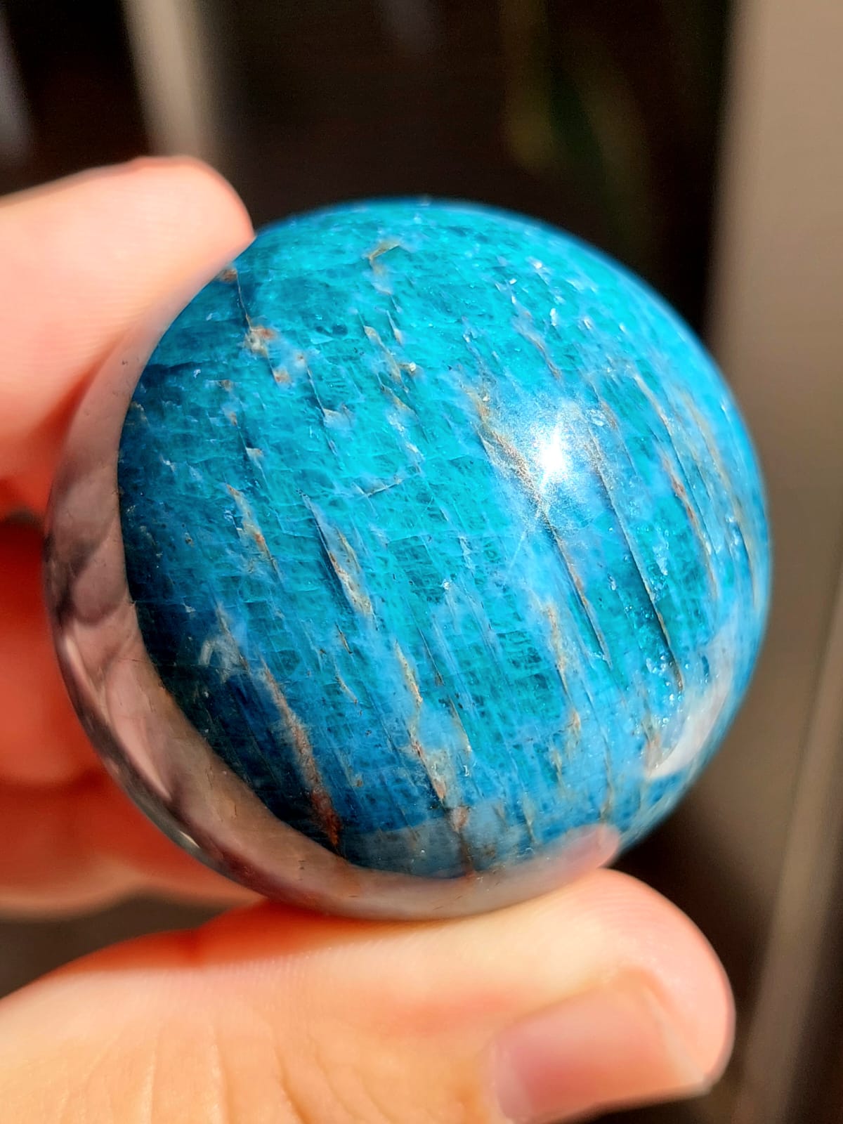 Sfera Apatite blu - 4,4 cm