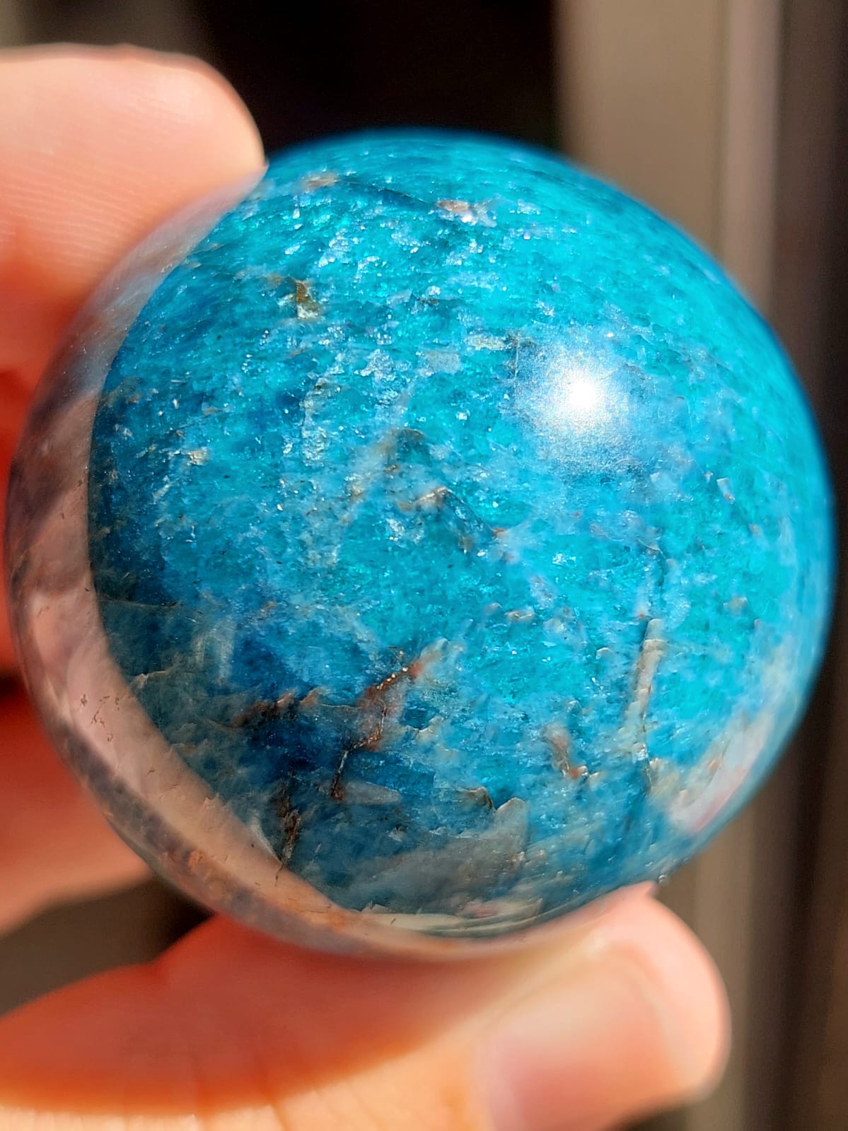 Sfera Apatite blu - 4,4 cm