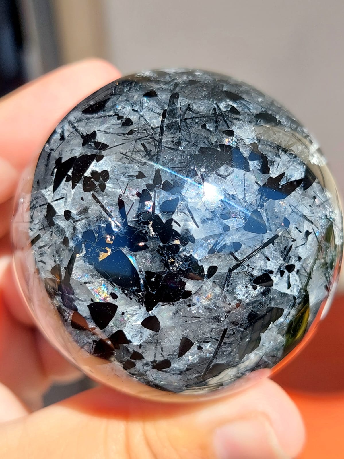 Quarzo Tormalinato sfera - 5,5 cm