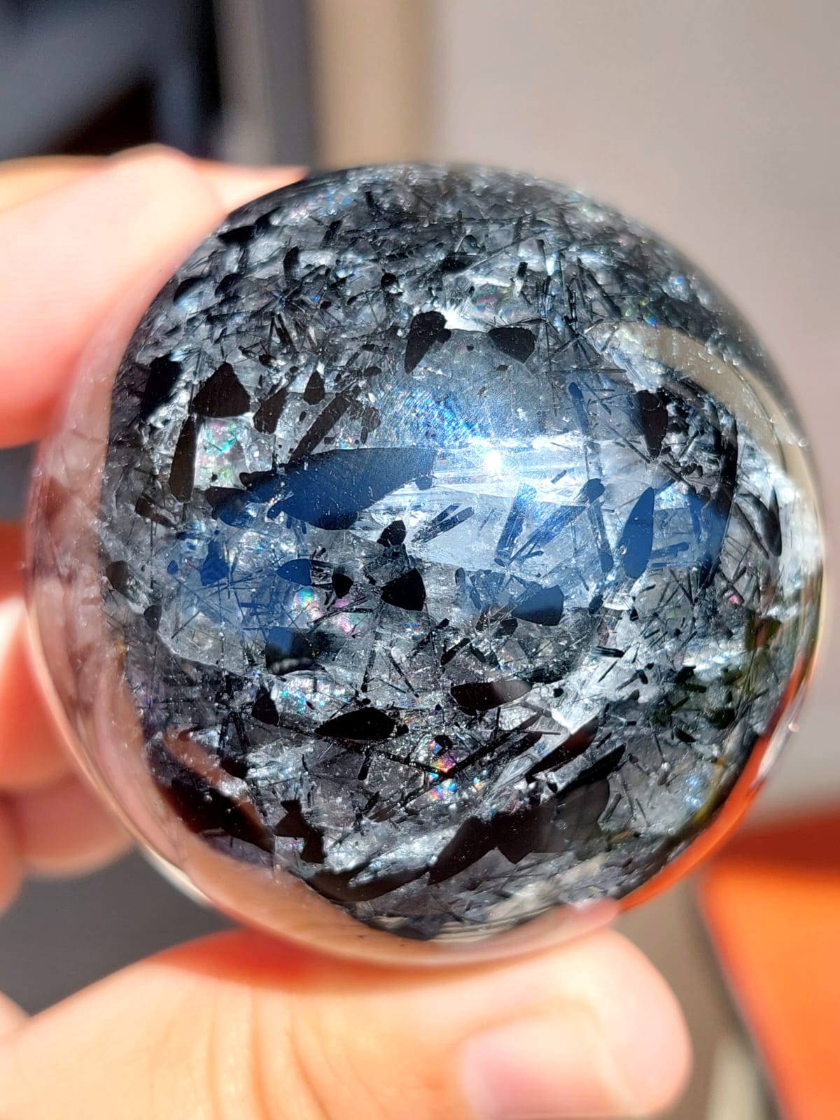 Quarzo Tormalinato sfera - 5,5 cm