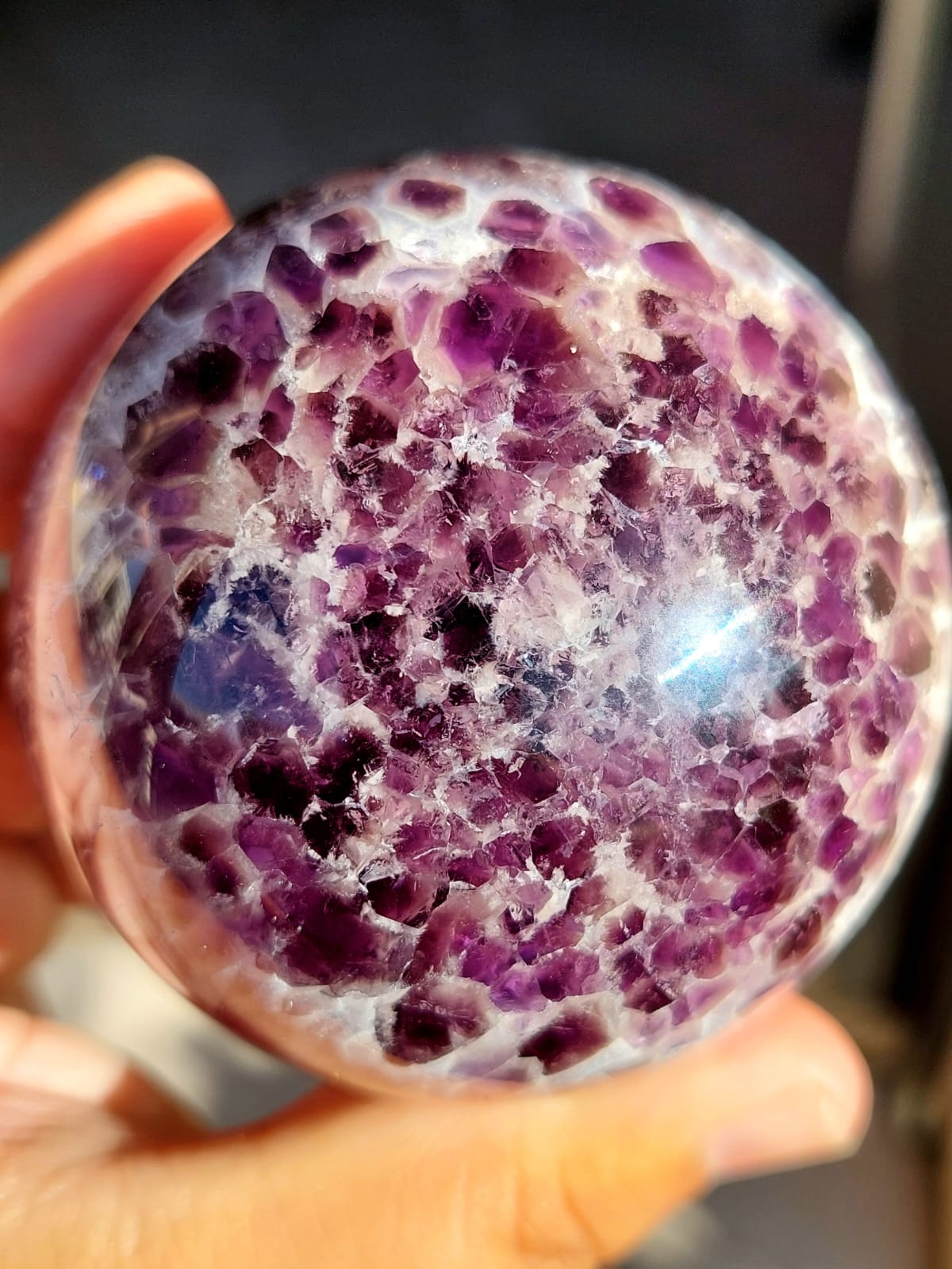 Ametista Chevron sfera - 6,9 cm