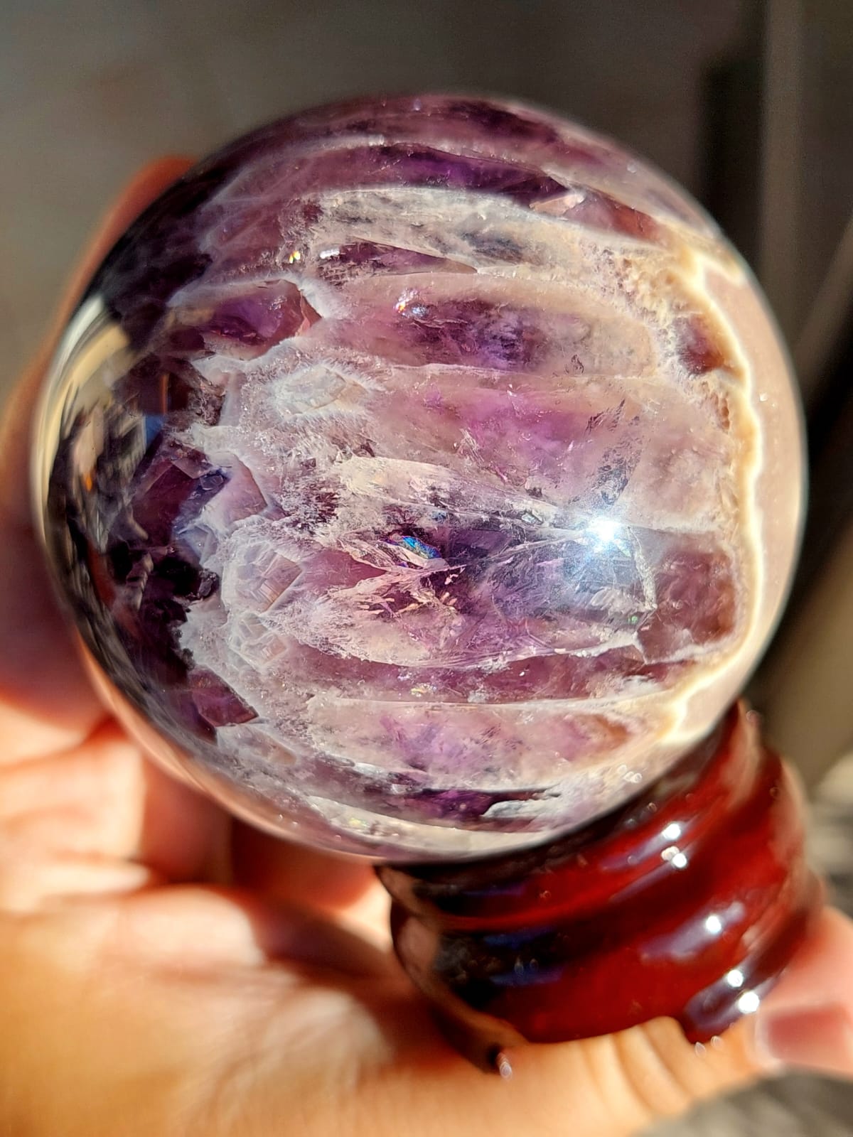 Ametista Chevron sfera - 6,9 cm