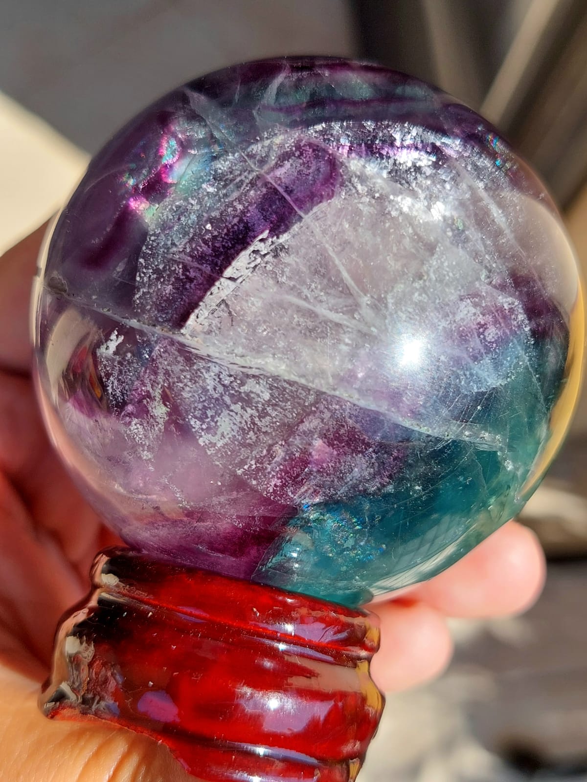 Fluorite sfera - 7 cm (IMPERFETTO)