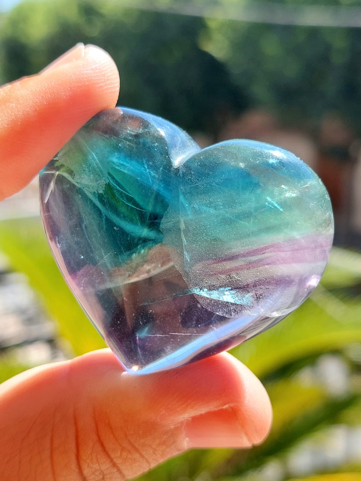 Fluorite Rainbow cuore - 4,5 cm