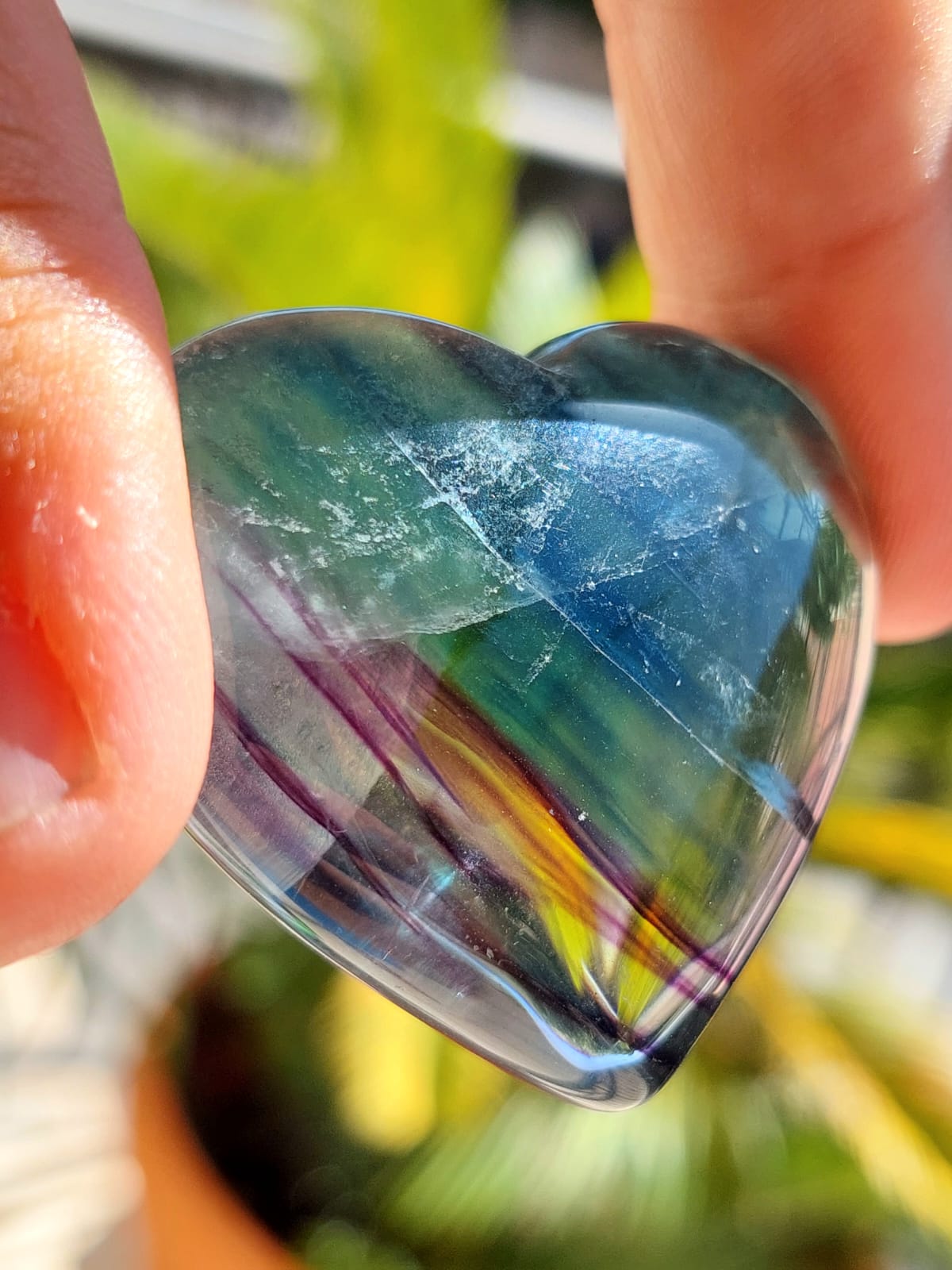 Fluorite Rainbow cuore - 4,5 cm