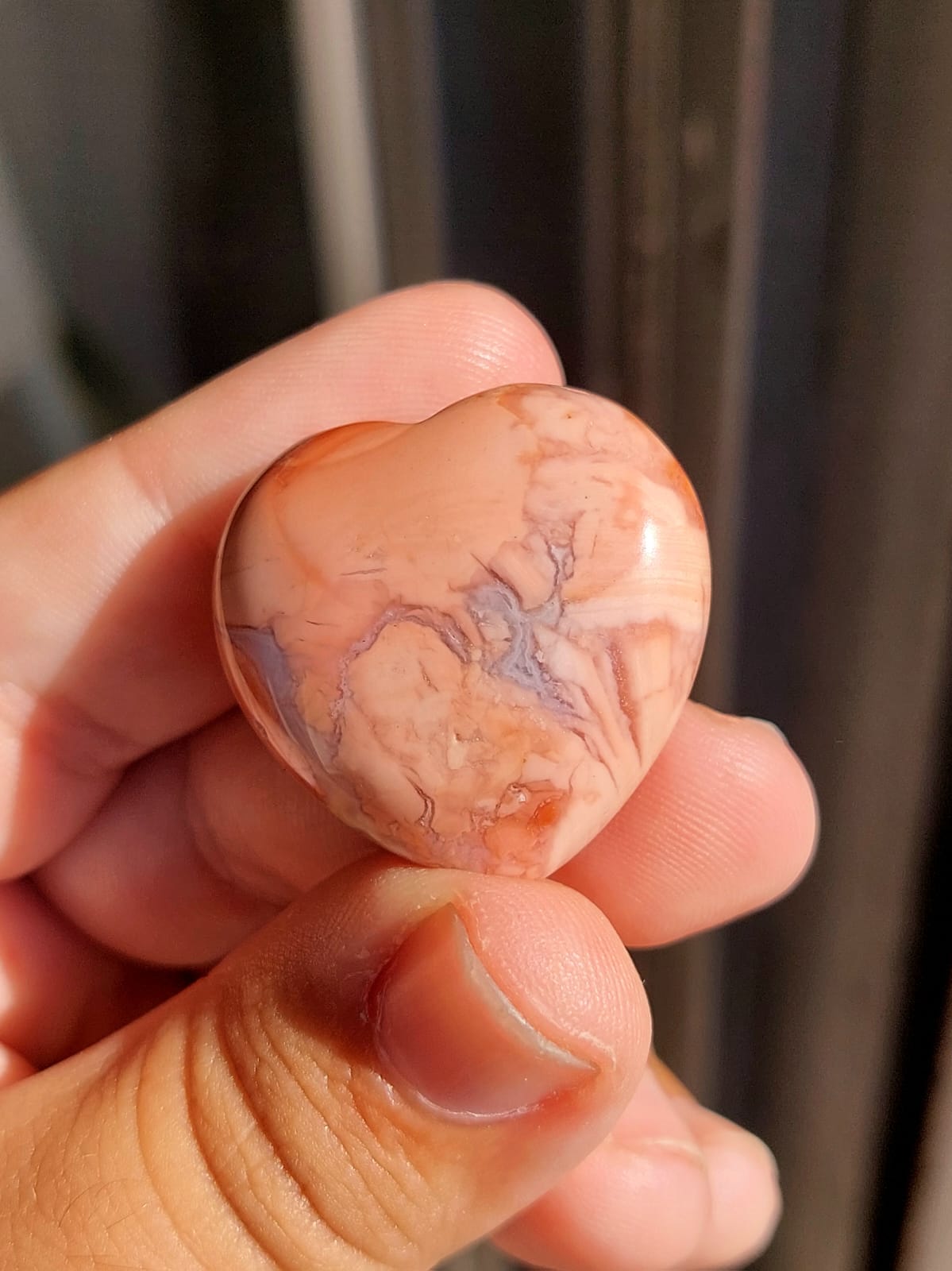 Agata Rosa cuore - 3 cm - 1 Pz