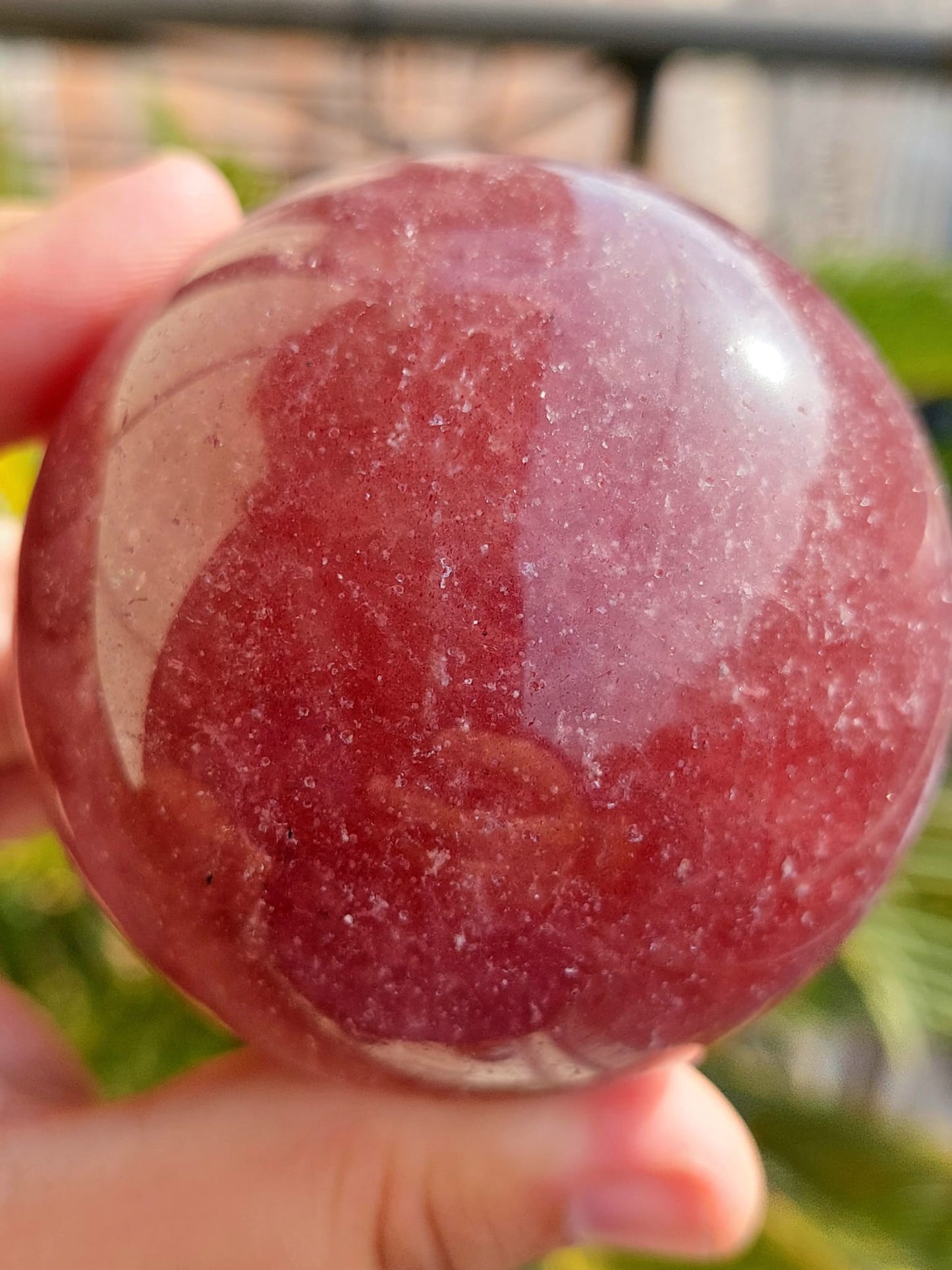 Quarzo Fragola sfera - 6,9 cm