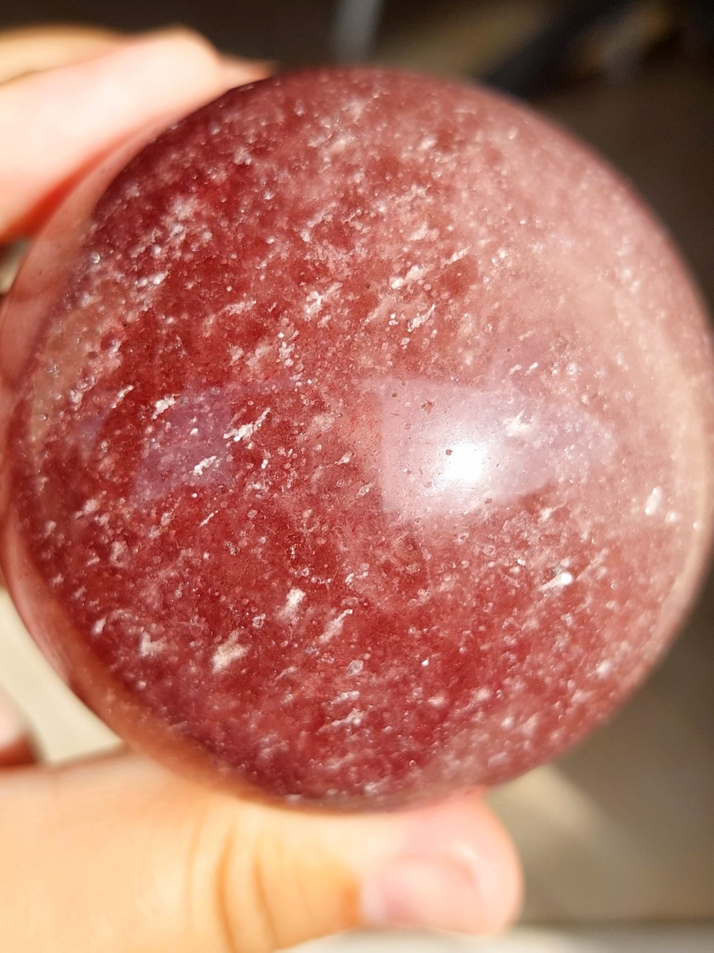 Quarzo Fragola sfera - 6,9 cm