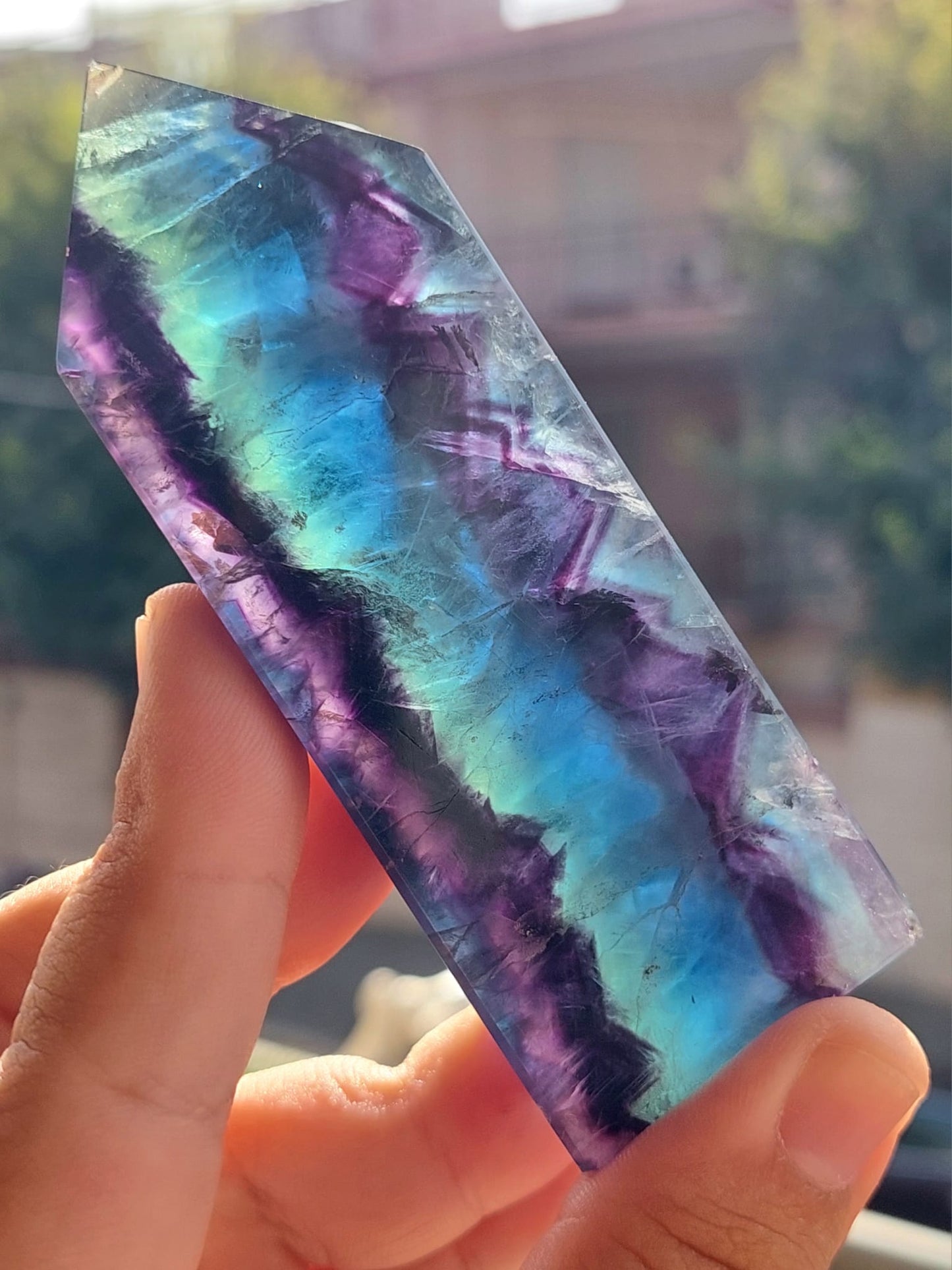 Obelisco in Fluorite Rainbow