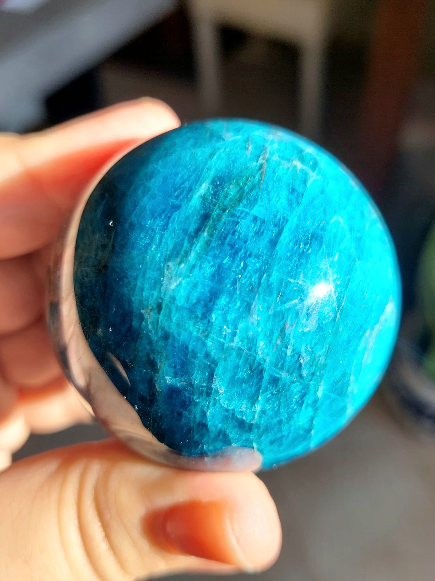 Sfera Apatite blu - 5,2 cm