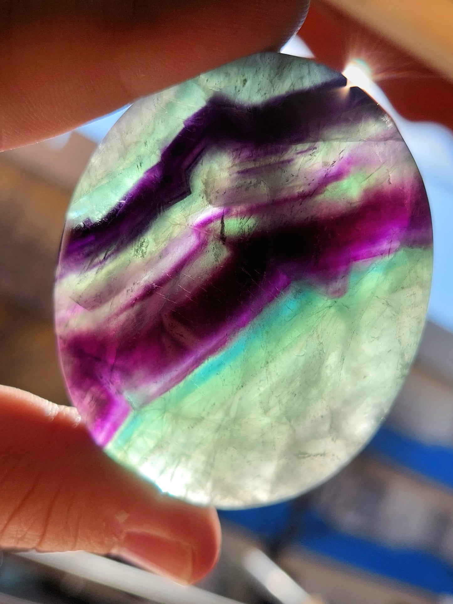 Fluorite palmstone