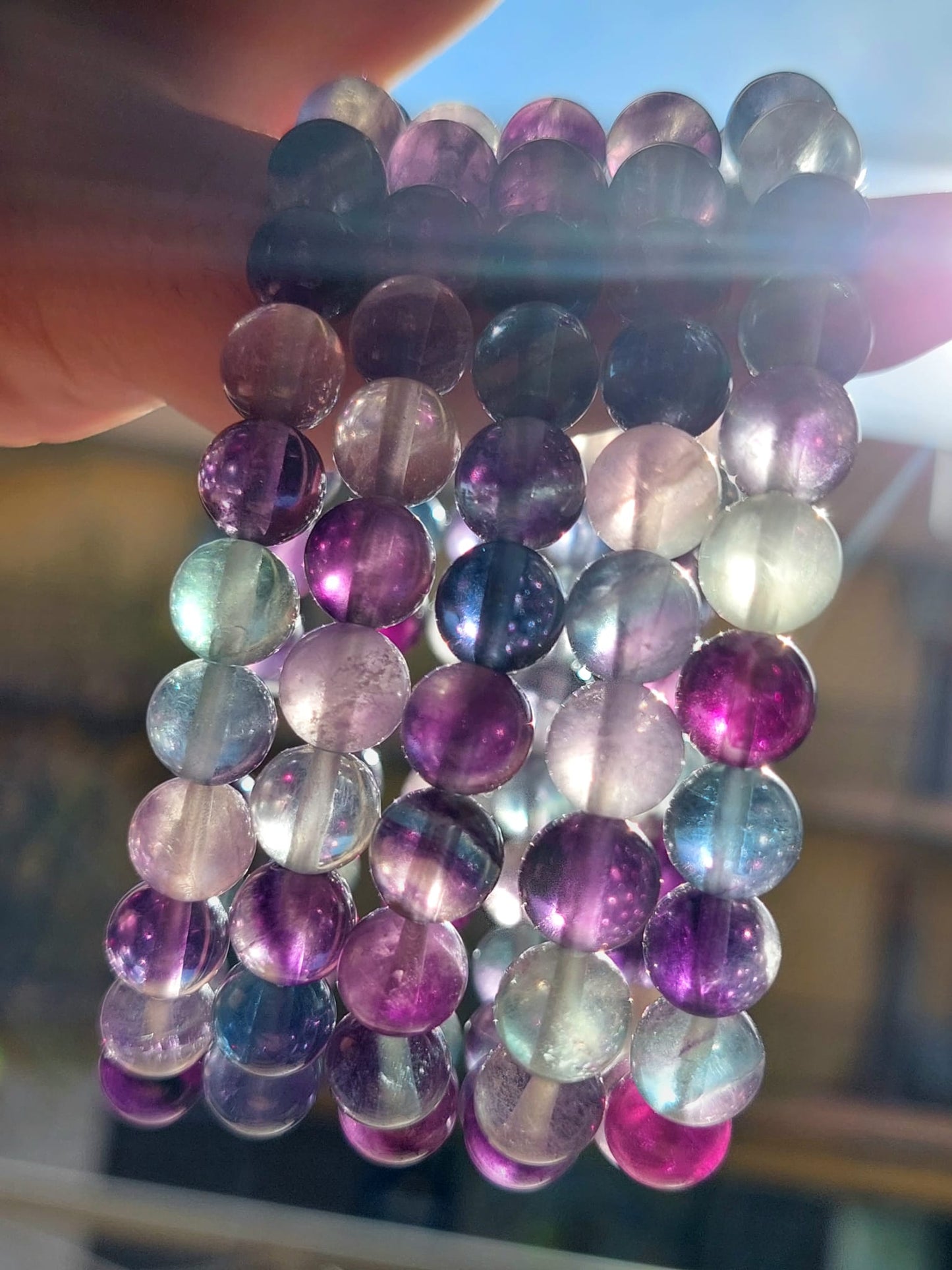 Bracciale perle Fluorite Rainbow - 1 Pz