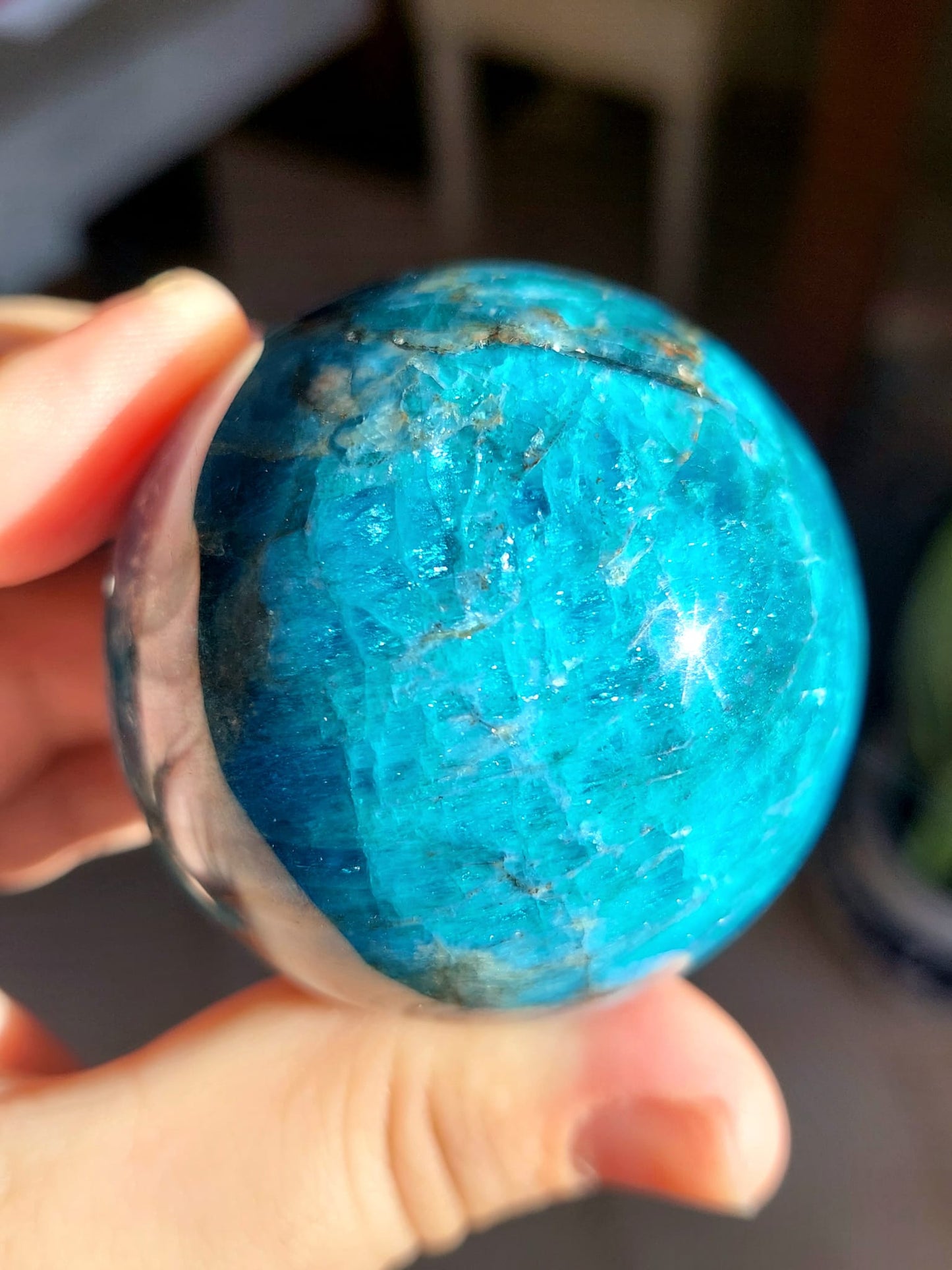 Sfera Apatite blu - 5,2 cm