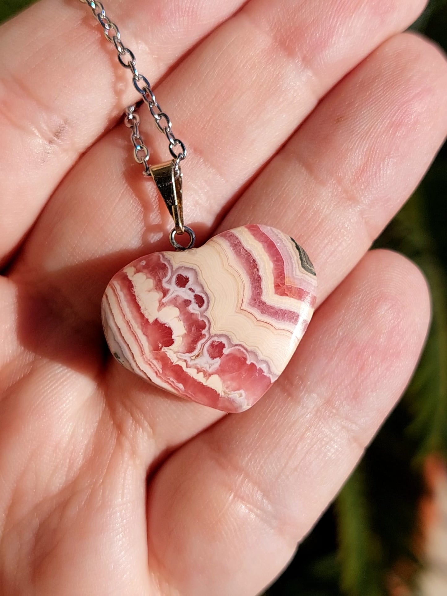 Collana con Cuoricino di Rodocrosite