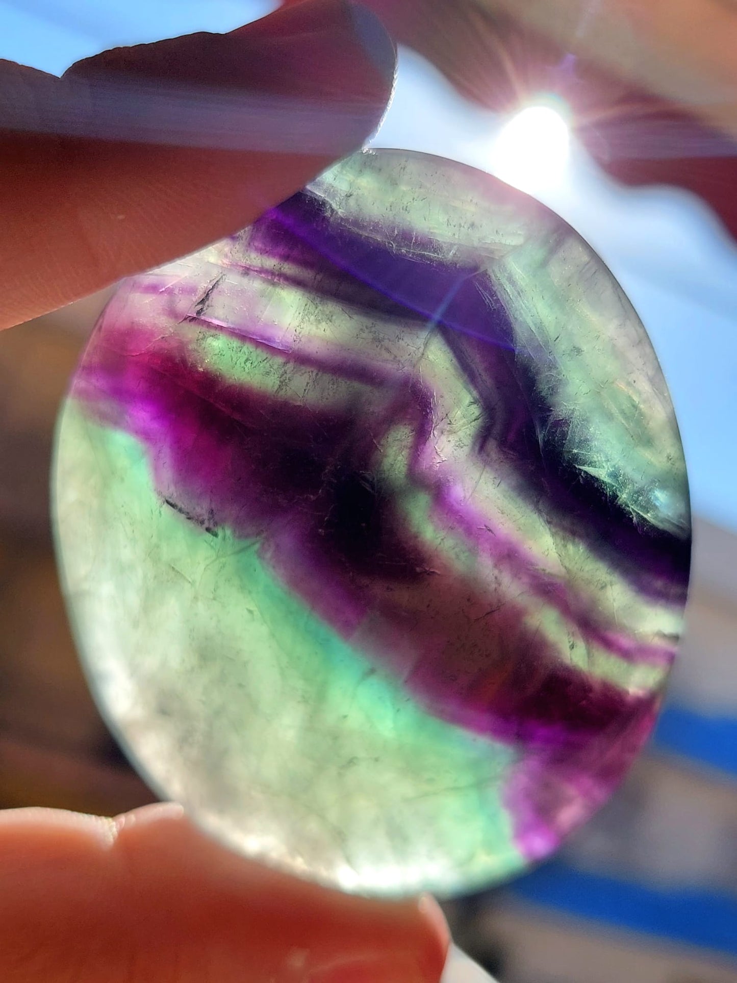 Fluorite palmstone