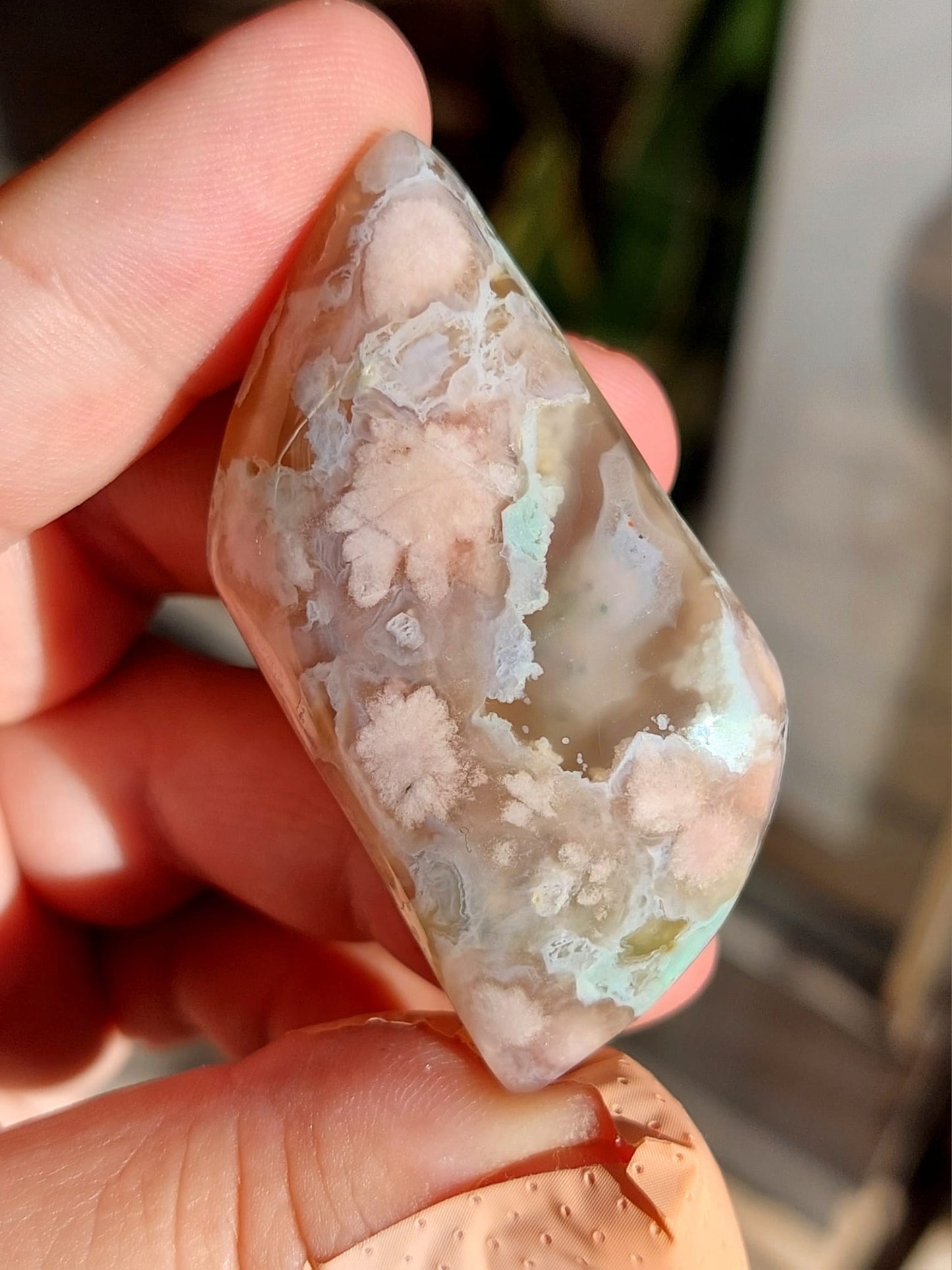 Green Agata Sakura mini freeform