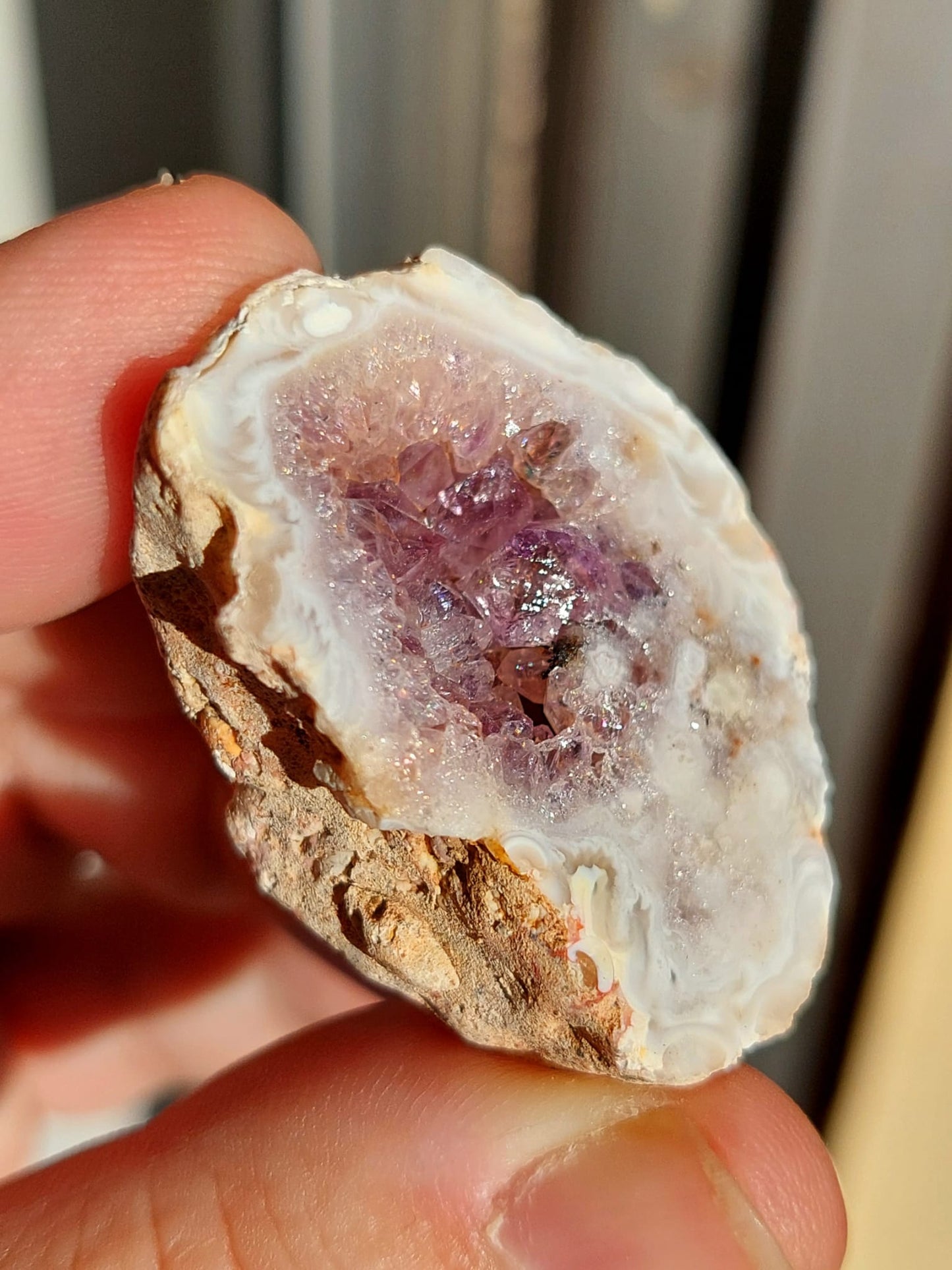 Geode Agata con Ametista - 3,8 cm