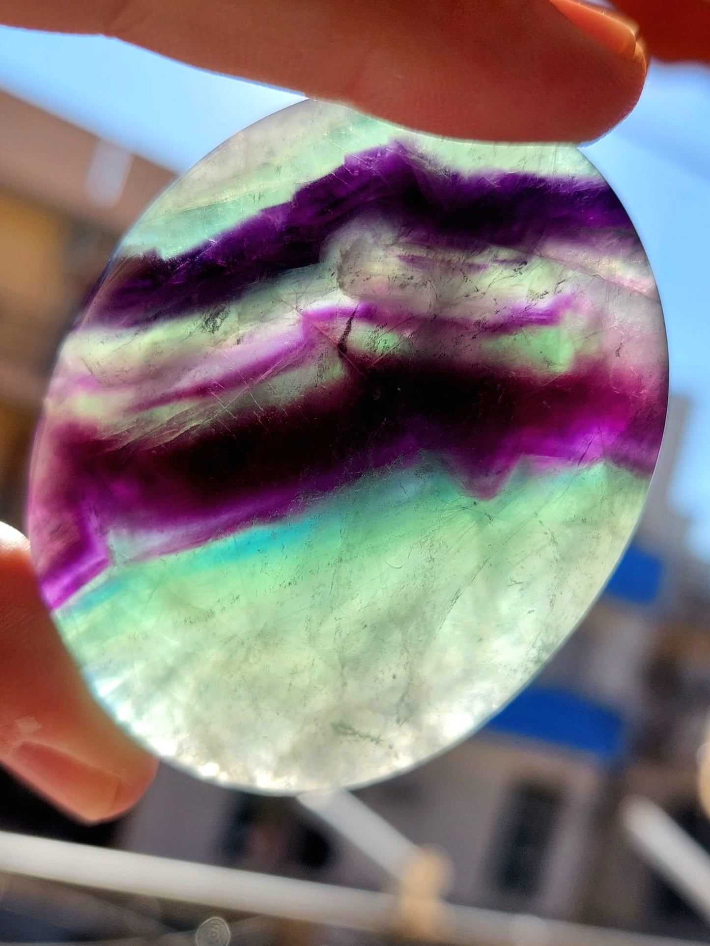 Fluorite palmstone