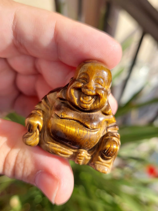 Occhio di tigre mini happy Buddha - 4 cm